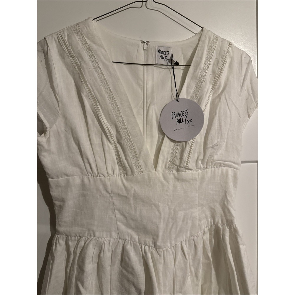 Princess Polly Marcelle Playsuit White Cotton Lace Eyelet Romper US 8 NWT